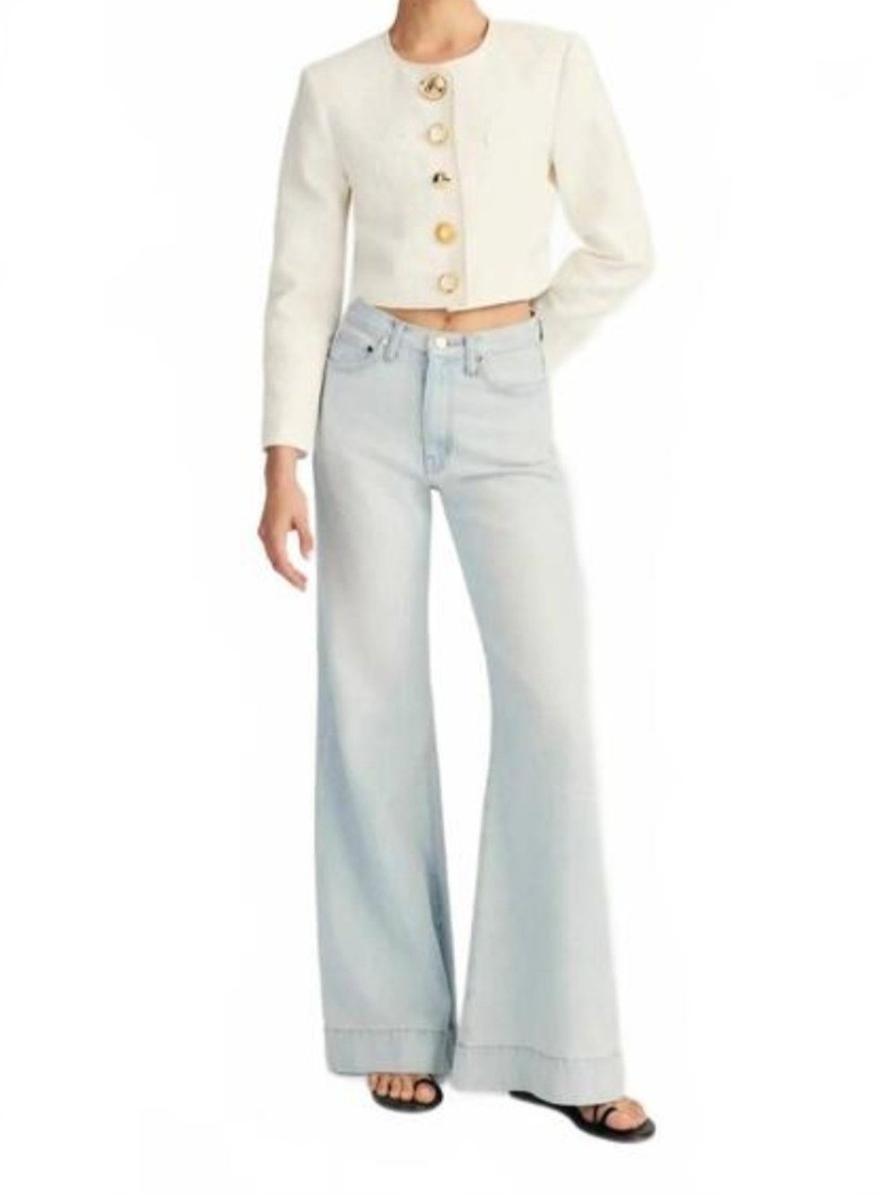 NWT Derek Lam 10 Crosby Light Blue Wide Leg Jeans